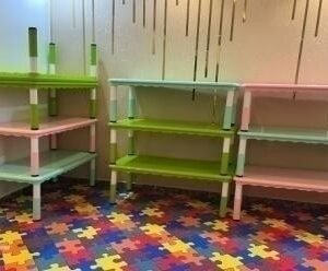 Green & Pink Storage Shelves