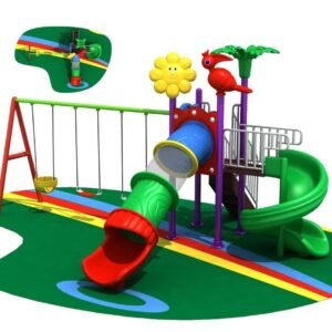Rainbow Tunnel Playground with Swings