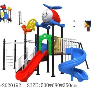 Blue Airplane Curved Slide