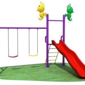 Bird Top Red Slide Swing Set